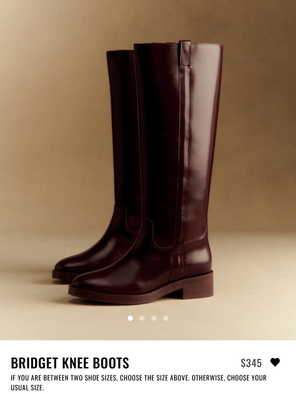 Sezane Bridget Leather Knee Boots in Mahogany